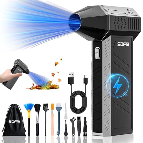 SDFM Electric Air Duster - 130000RPM Compressed Air Duster,3 Gear Adjustable Jet Dry Blower can Reusable Can for Computer Keyboard,Outdoors,Car,Home.… (Black) - Image 1