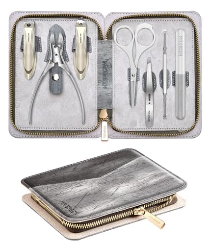 MR.GREEN Manicure Set, German Stainless Nail Clippers Set Anti Splash, Heavy Duty Fingernail& Toenail Clipper for Men& Women, Professional Personal Care Tools with Exquisite Travel Case - Image 1