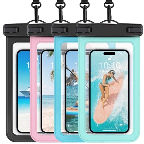 PEORSEFI 4 Pack Waterproof Phone Pouch IP68, Up to 8.3", Multicolor Waterproof Cell Phone Case for iPhone 17 16 15 Pro Max Galaxy S26 Ultra Pixel, Touchscreen Underwater Photography - Image 1