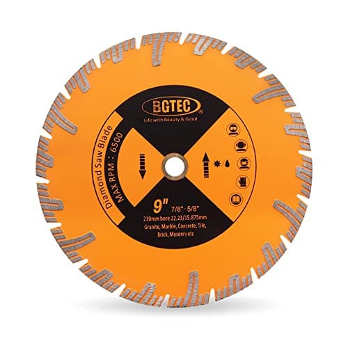 BGTEC Diamond Saw Blade, 9"/230mm Granite Cutting Disc for Circular Saw Cutting Marble, Concrete,Masonry,Ceramic,Porcelain - Image 1