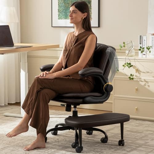 AreShark Cross Legged Office Chair,ADHD Criss Cross Desk Chair with Wheels & Stretchable Rotating Footrest,Height Adjustable Wide Yoga Kneeling Meditation Chair with Flip-up Armrests Back Support - Image 1