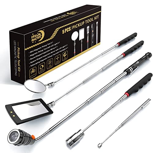 Magnetic Pickup Tool Set with 15lb & 1lb Pick Up Rod, Round & Square 360 Swivel Adjustable Inspection Mirror, Telescoping Flexible Flashlight, Fathers Day Dad Gifts, Birthday Gifts for Men Dad Husband - Image 1