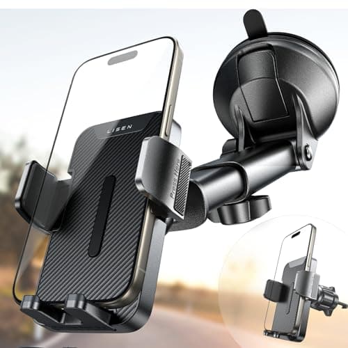LISEN for iPhone 17 Car Phone Holder Mount, 2-in-1 Suction Cup Phone Mount for Car Dashboard Windshield and Air Vent Cell Phone Holder, Truck Phone Holder for iPhone 16 Pro Max Air 15 14 13 Plus Mini - Image 1