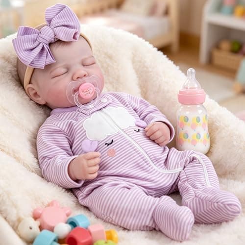 Milidool Realistic Reborn Baby Dolls - 20 Inch Lifelike Newborn Baby Doll Girl Real Life Baby Dolls with Weighted Soft Body Baby Gift with Accessories for 3+ Year Old Kids Girls Gifts, Pretend Play - Image 1