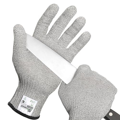 Schwer SlicePro ANSI Cut Resistant Gloves, Food Grade Cutting Glove for Kitchen Food Prep, Mandoline Gloves for Meat Cutting, Oyster Shucking, Fish Fillet Processing, PR1501-G, L - Image 1