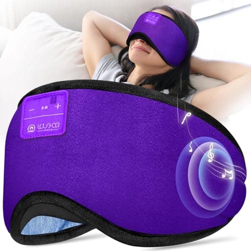 LOVE EYE Sleep Headphones Bluetooth 5.4 Sleeping Eye Mask Wireless Music Earphones with HD Speakers for Side Sleepers Total Blackout Cotton Mask for Travel, Home, Office, Unique Gifts