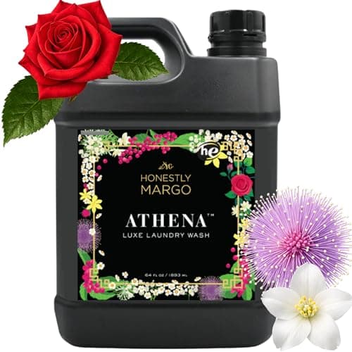 Honestly Margo Athena Luxury Laundry Detergent (64 oz, Pack of 1) – Laundry Detergent Scented with Amber Musk, Pink Pepper Perfume and Rose Perfume | Delicate Laundry Detergent, Liquid Soap, 22 Loads - Image 1