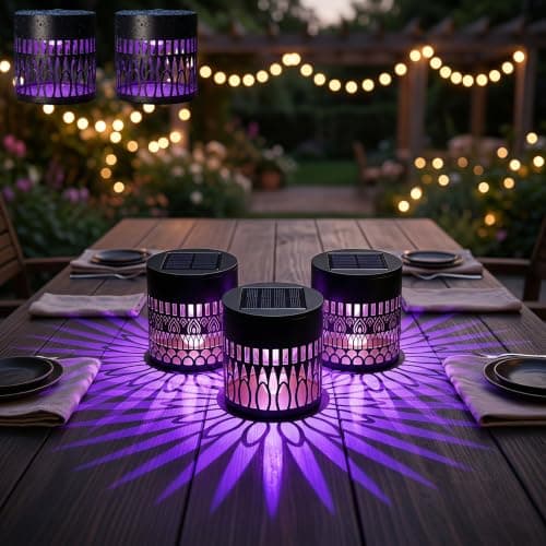 Solar Sunflower Projector Lights Outdoor, New Version Solar Mandala Light, 7 Color Changing Waterproof Wall Light Metal Fence Lights for Yard, Garden, Patio, Backyard Decoration, Multicolor, 2 Pack