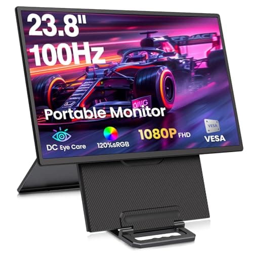 23.8'' Portable Monitor,FHD 1080P 100Hz IPS Laptop Screen Extender,USB-C HDMI Large Office Gaming Second Monitor Extender with Detachable Stand for Mac Windows PS5 Xbox Switch(Built-in Speakers) - Image 1