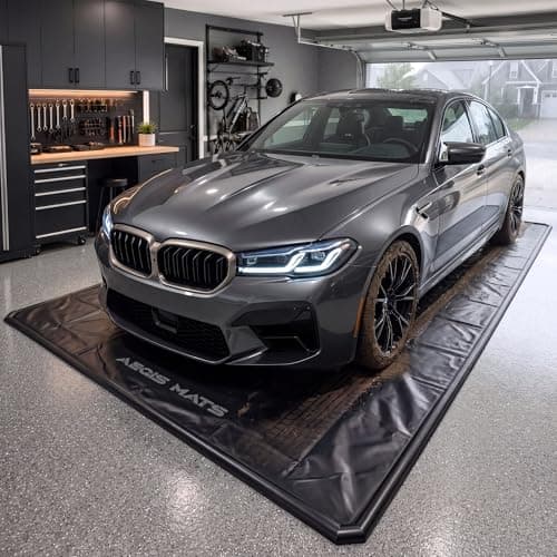 Aegis Mats 7'9" x 16' Garage Floor Mat for Under Car, Heavy Duty 610g PVC Waterproof Containment Mat with Raised Edges, Parking Pad Traps Rain, Mud, Snow & Oil for SUVs and Trucks - Image 1