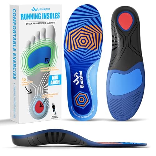 Running Insoles for Men Women & Plantar Fasciitis Relief Shoe Insoles,Extra Shock Absorption Boosts Sports Performance,Arch Support Inserts for Reduce Fatigue -Running Shoe Inserts Medium-High Arch-C - Image 1