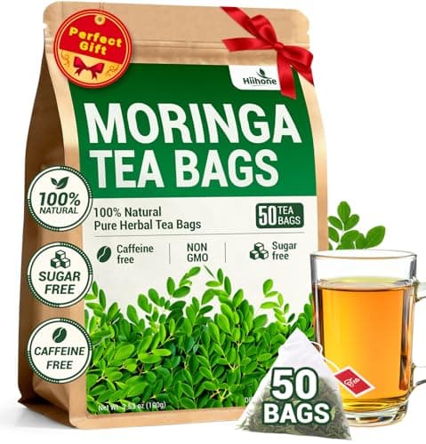 Moringa Leaf Tea - Caffeine Free, 50 Tea Bags - Image 1