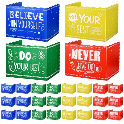24-Pack Privacy Folders for Students Waterproof Durable Plastic Study Carrel Divider, Easy-to-Clean Classroom Desk Dividers Shield for School Teacher Easter Decorations (Multicolor) - Image 1