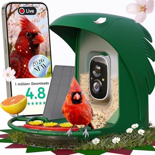 PerchMe® 2026 New AI Bird Feeder with Camera Solar Powered -2K HD Live View,Smart Bird House Camera Wireless Outdoor,DIY Add-ons,Pefect Birding Gift for Parents & Families - Image 1