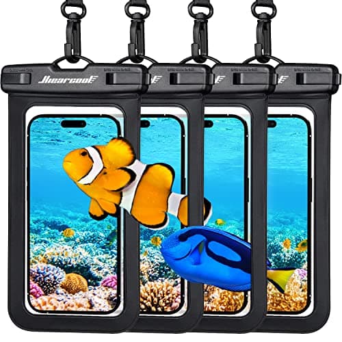 Hiearcool Waterproof Pouch for iPhone, Waterproof Phone Bag Travel Essentials Cruise Accessories Must Haves-4Pack Black - Image 1
