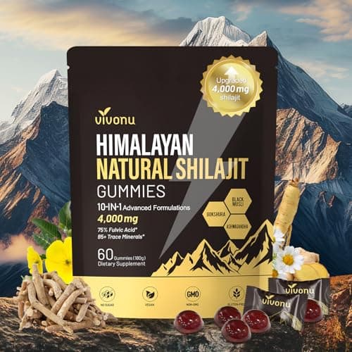 Shilajit for Men & Women Gummies | 4000mg High Potency 10-in-1 Formula with Pure Himalayan Shilajit, Ashwagandha, and 75% Fulvic Acid | Sugar-Free Vegan, 85+ Trace Minerals - Image 1