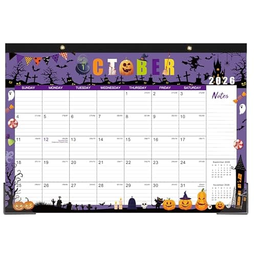 Desk Calendar 2026-2027 - Calendar 2026-2027 from Jul 2026 to Dec 2027, 17"×12", 18 months Calendar with Corner Protectors, Large Ruled Blocks, Notes - 12 Different Themes - Image 1