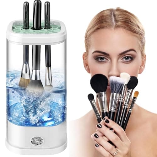 Electric Makeup Brush Cleaner Machine, 7000 RPM Deep Clean for All Make up Brush Types, Automatic Beauty Tool for Home & Travel, Ideal Gift for Women Wife Girlfriends (Transparent) - Image 1