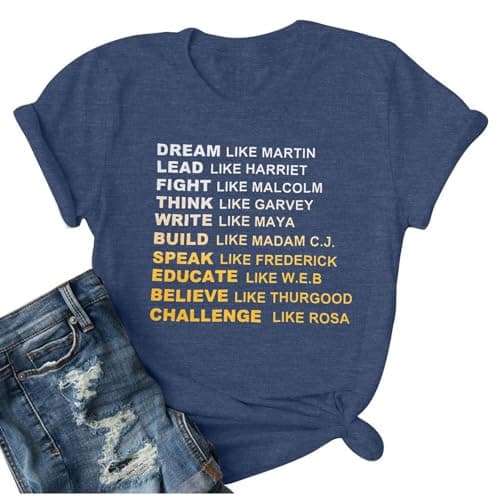 Black History Shirt for Women African American History T-Shirt Juneteenth Tee Dream Like Tops - Image 1