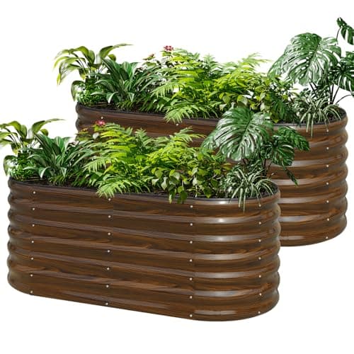 SnugNiture Galvanized Steel Raised Garden Bed Kit - 2 Pack 4x2x2 ft Metal Planter Box for Vegetables, Flowers, Herbs | Easy Assembly, Open Bottom Design for Optimal Drainage - Image 1