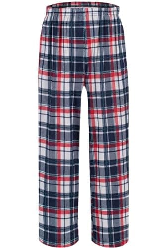 Ekouaer Boys Pajama Pants Long Plaid Sleep Pants Elastic Waist Bottom Loose Fit Pj Pants GZ611 150 - Image 1