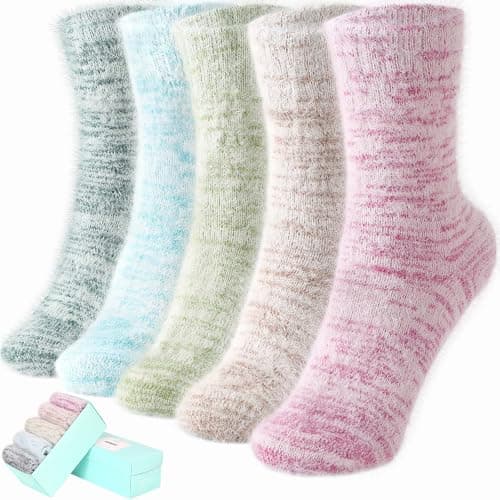 SISOSOCK Fuzzy Cozy Warm Socks for Women-Winter Home Thick Wool Soft Sleeping Socks-Perfect Gifts for Women - Image 1