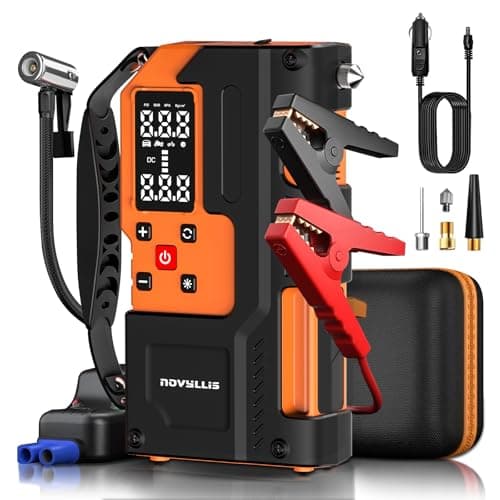 Jump Starter with Air Compressor 4000A Portable Battery Pack 10000mAh Power Bank Emergency SOS LED Light 22-Cylinder 150PSI Cordless AutoShutoff Tire Inflator Window Breaker - Image 1