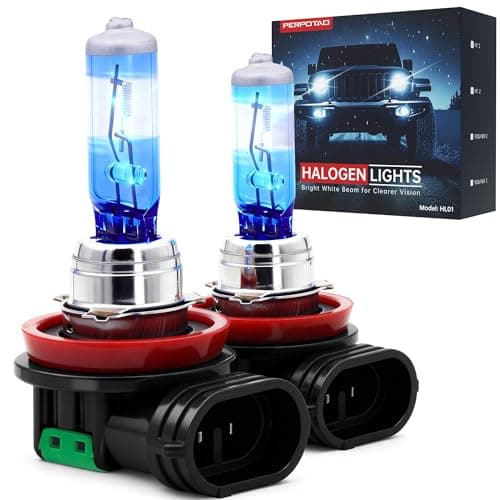 H11 Halogen Headlight Bulbs, 12V 55W, 3800K Warm White, Road Legal, OEM-Grade High Performance, Upgraded Brightness, High/Low Beam Light Bulb Replacement, Long Life, Plug and Play, 2 Pack