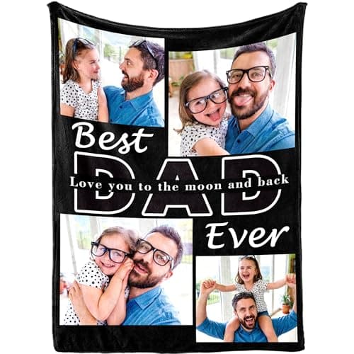 ThermoThrill Fathers Day Blanket Gifts Custom Blankets with Photos Dad Gifts Personalized Picture Throw Blanket for Daddy Father Grandpa - Image 1