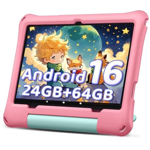 10 inch Kids Tablet, Android 16 Tablet for Kid, Octa-Core Processor, 24GB RAM, 64GB ROM 1TF Card Expandable for Toddler Children,Tablets with Case, Parental Control, 6000mAh,WiFi, BT5.0 (Pink) - Image 1