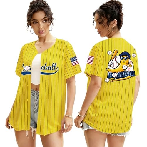 Baseball Shirts for Women Baseball Season Shirt Game Day Player Tshirt Sport Team Button up Short Sleeve Tops