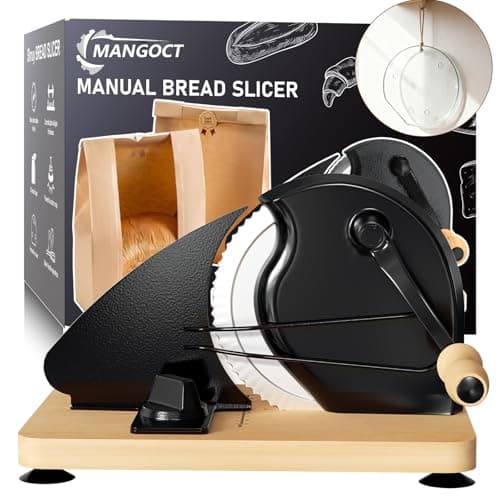 Upgraded Manual Bread Slicer for Homemade Bread with 20 Bags and Acrylic Cover, Adjustable Thickness Bread Cutter, Sourdough Slicer Serrated Blade with Scale Line and Suction Cup for Baguettes - Image 1