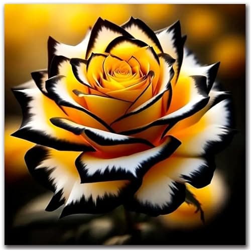 igoodom Diamond Art Kits for Adults, Flower Diamond Painting Kit, Full Drill Round Yellow Flower Diamond Art Kits, DIY Gem Art and Crafts for Home Wall Decor Gift 14x14inch - Image 1