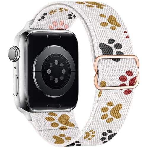 XynkoreX Paw Stretchy Bands Compatible with Apple Watch Band 40mm 41mm 38mm 46mm 44mm 45mm 42mm 49mm Women Men, Water-Resistant Solo Loop Elastic Sport Straps for iWatch Series 11 10 9 8 7 6 5 4 3 SE Ultra (Golden Paw, 42MM(Series 3)/44MM/45MM/46MM/49MM) - Image 1