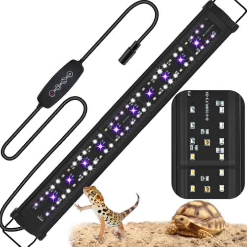 REPTIDLDB LED UVB Reptile Light with Timer & Dimmer, Adjustable 10.0-20.0 UVA UVB Fixture, Full Spectrum Sunlamp for Bearded Dragons, Turtles, Snakes, Desert & Tropical Habitats, 22-Inch - Image 1
