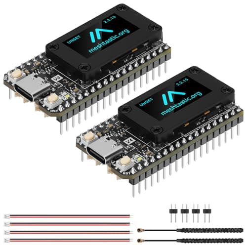 YELUFT 2 Set ESP32 LoRa V4 Development Board Upgraded ESP32-S3 16MB Flash 28dBm High Power SX1262 LoRa Module WiFi Bluetooth 915MHz Antenna Support GPS Solar for Meshtastic LoRaWAN Meshcore - Image 1