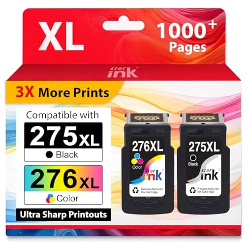 Starink PG-275 CL-276 275XL 276XL High Yield Replacement for Canon 275 and 276 Ink Cartridges for Canon Ink 275 and 276 for PIXMA TR3722 TR4720 TS3700 TS3522 TR4700 TR4722 TS3500 TS3720 Printer,2 Pack - Image 1