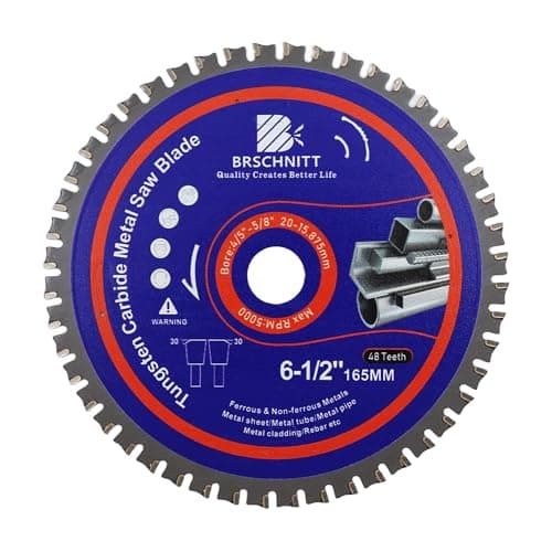 6-1/2" Metal Cutting Circular Saw Blade - BRSCHNITT 1pcs Tungsten Carbide Tipped TCT Saw Blades for Iron, Iron Pipe, Ferrous Metals 48T Arbor:4/5"-5/8" - Image 1