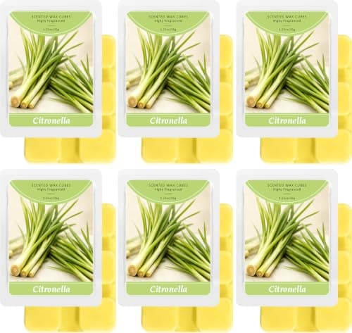 SCENTORINI Wax Melts, Citronella Scent, Summer Scented Wax Cubes Strong Scent, Lemongrass Scentsy Soy Wax Melts Tarts for Wax Warmer Home Fragrance - 6 Pack - Image 1
