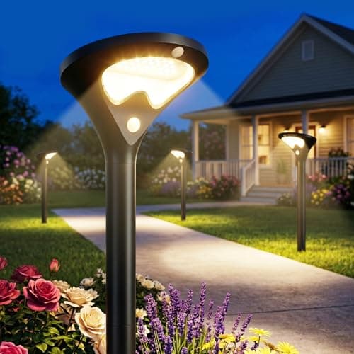 ELECLINK Solar Lights Outdoor, 6 Pack Motion Sensor Solar Pathway Lights, 26 Bright LEDs Waterproof Solar Garden Lights, Adjustable 3 Modes Path Lights for Yard Walkway Driveway Lawn Backyard - Image 1