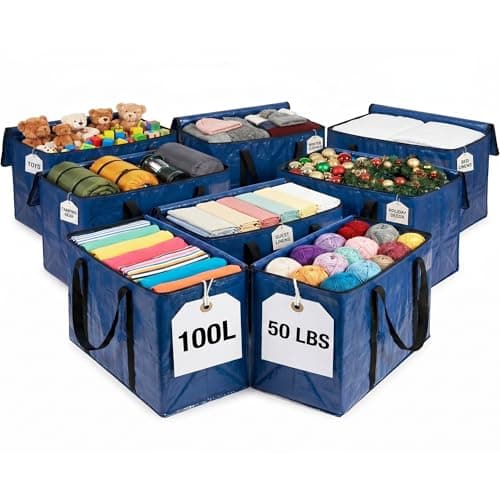 ClearSpace Heavy Duty Moving Bags or Storage Bag β Large Moving Boxes with Backpack Straps, Zippers & Handles β Perfect for Moving, College Dorm, Traveling, Camping, Christmas Decorations, 8 Pack - Image 1