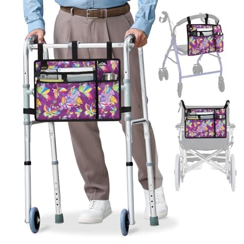 supregear Accessories Bag for Walker, Wheelchair, Rollator - Walker Basket Bag w/Cup Holder - Seniors Caddy Attachment Pouch, Water Resistant Large Capacity Carry Storage Carrier Tote - Image 1