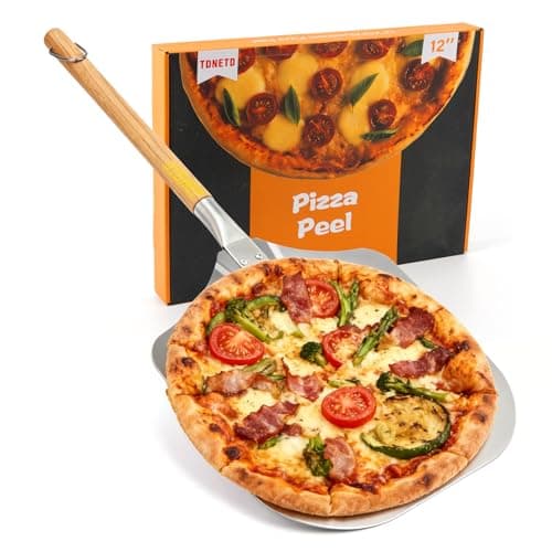 Pizza Peel 12" x 14",30.1" Long Aluminum Metal Pizza Turning Peel with Detachable Wooden Handle For Baking Dough,Bread and Pastry.Pizza Oven Accessories Tools for Indoor & Outdoor Grill Oven - Image 1