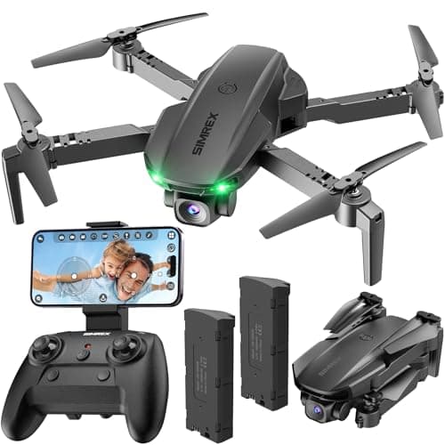 SIMREX Drone With Camera for Kids Beginner & Adults – Foldable RC Quadcopter with Altitude Hold, Optical Flow Positioning , Indoor Mini Drone with One Key Start, Headless Mode, 3D Flip, Gift for Boys & Girls & Teenagers - Image 1