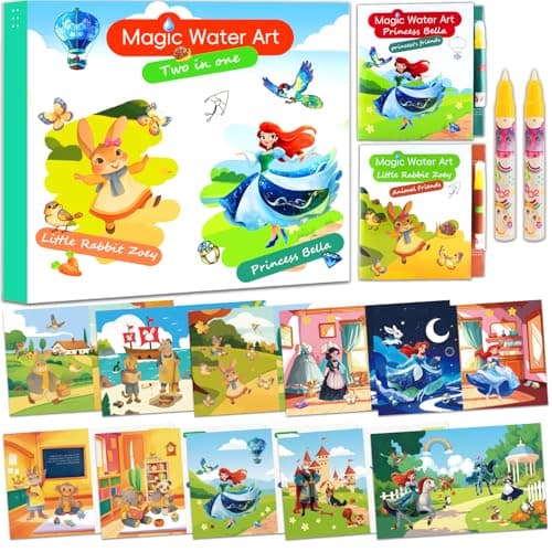 Mess Free Coloring Books for Toddlers, Reusable Water Toys for 3 4 5 6 Year Old Girl Boy, Road Trip Paint Activities, Travel Drawing Toys for Toddlers 3-5, Arts Crafts for Kids Ages 3-5 Birthday Gift - Image 1