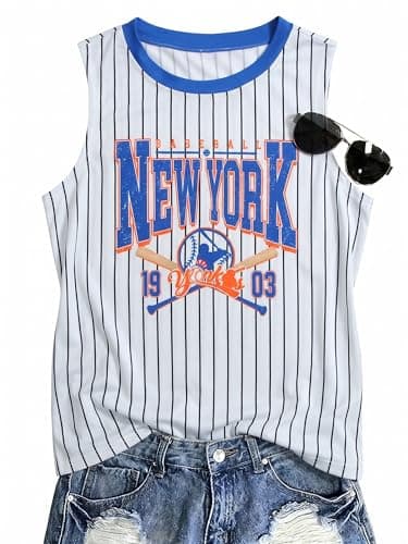 Baseball Tank Tops for Women - Game Day Shirt Graphic Sleeveless Shirts Sport Fans Baseball Mom Tees White - Image 1