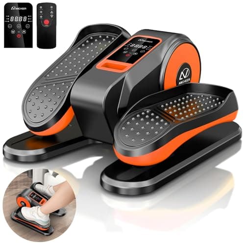 ANCHEER Under Desk Elliptical Machine, Foot Exerciser While Sitting , Ellipse Leg Exerciser for Seniors with 12 Adjustable Speeds, Exercise Equipment for Home,Orange