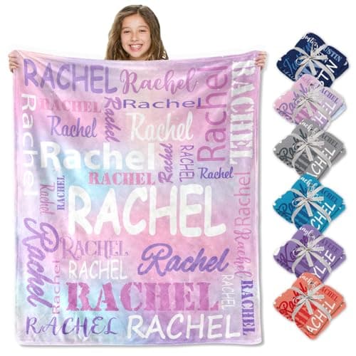 Corissy Ships Next Day, Personalized Blankets and Throws Custom Blanket with Name Customized Flannel Blanket for Kids Christmas Blanket Gifts for Teen Girls Boys