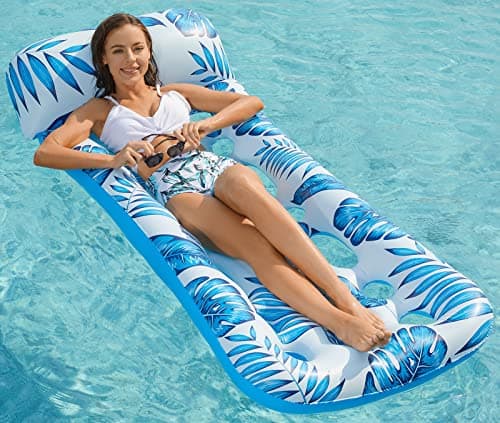 Jasonwell Inflatable Pool Float Lounge - Floaties Rafts for Adults Floating Lounger Sun Tanning Floats Cool Water Floaty Swimming Lake Beach Party Toys - Image 1
