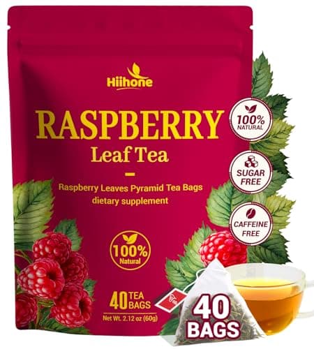 Raspberry Leaf Tea - 40 Teabags, Naturally Caffeine-Free, Mild & Herbal Taste - Image 1